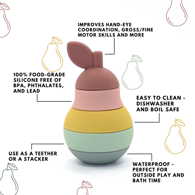 silicone pear stacker toy info
