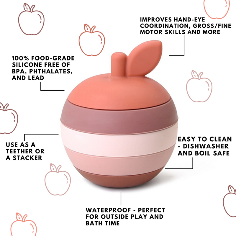 silicone apple stacker toy info