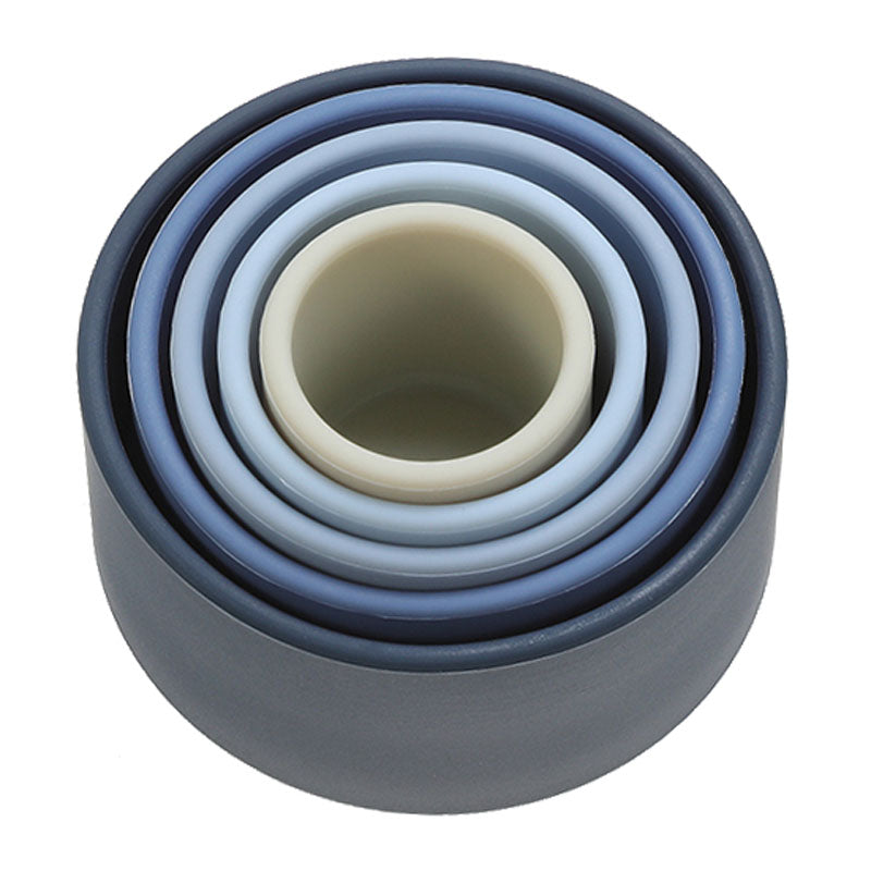 blue silicone stacking bowls