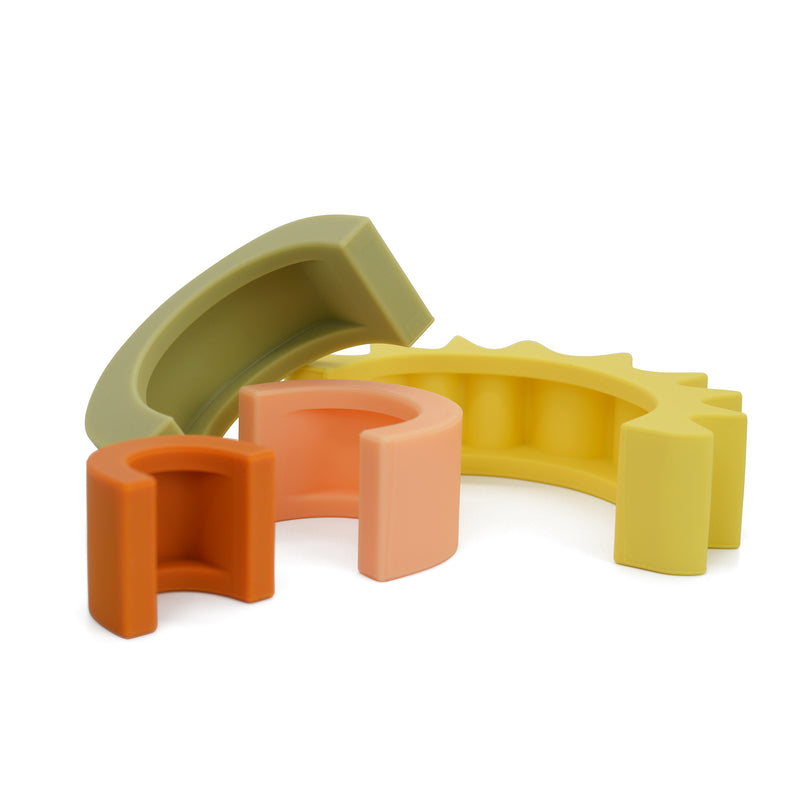 bottom side silicone sun stacker toy