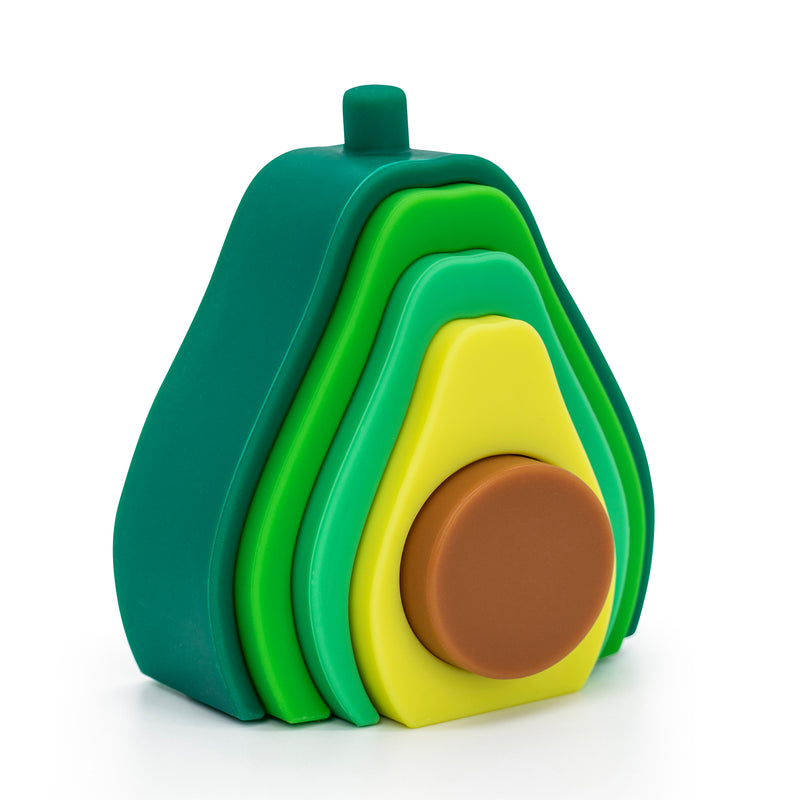 silicone avocado stacker toy