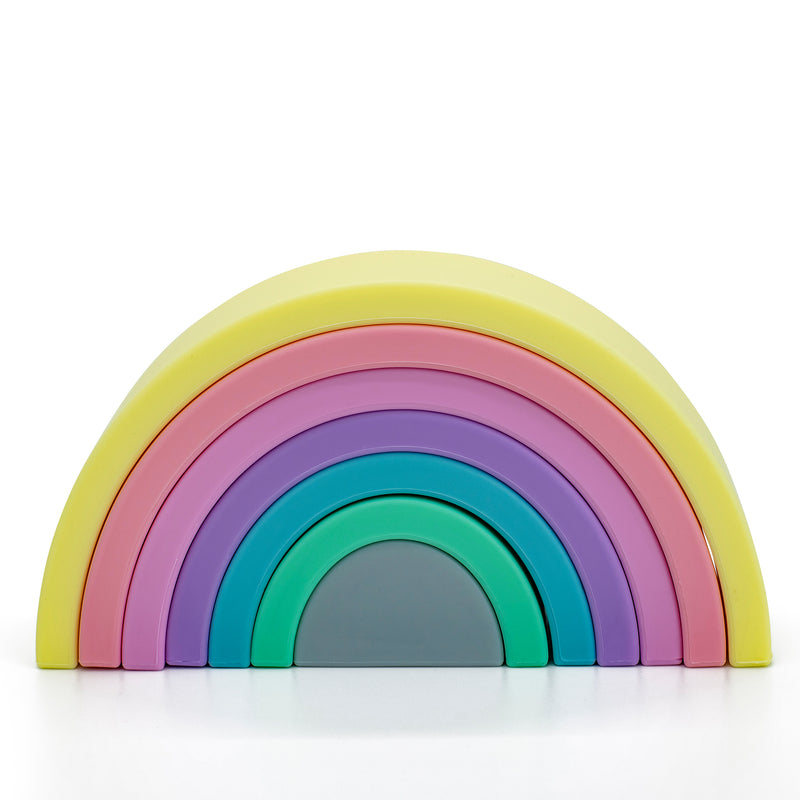 silicone rainbow stacker teether