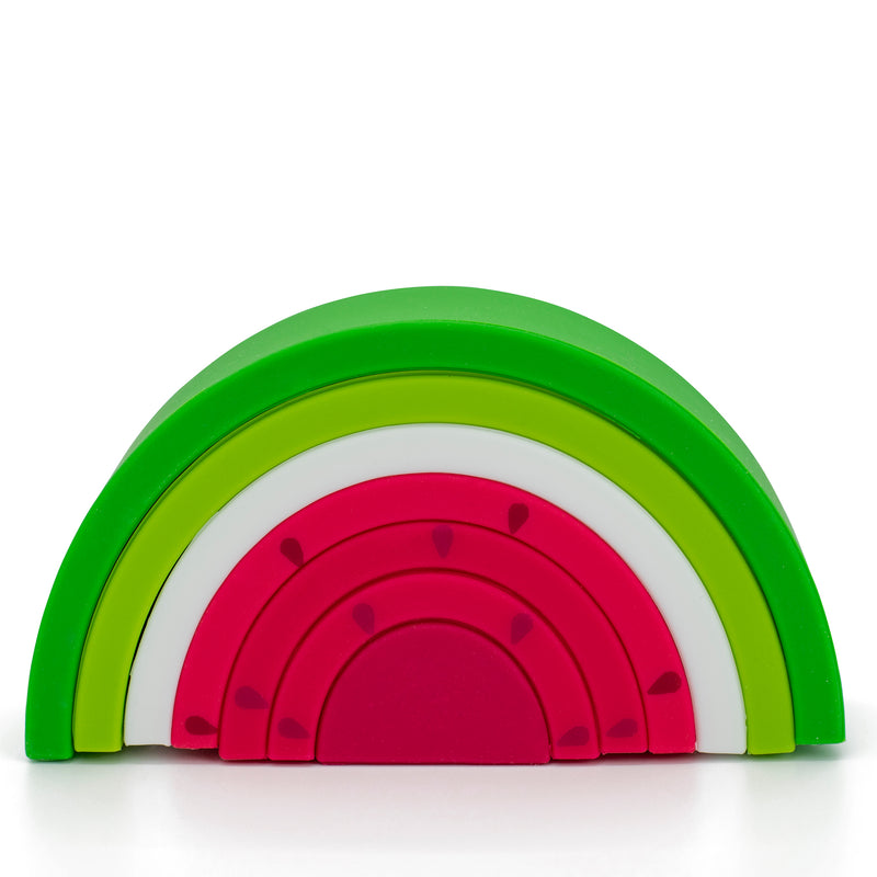 safe silicone watermelon stacker toy