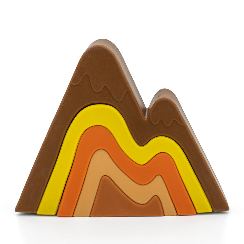 brown silicone mountain stacker