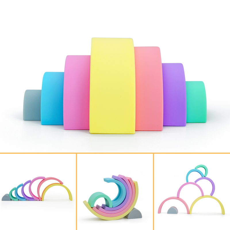 colorful silicone rainbow stacker