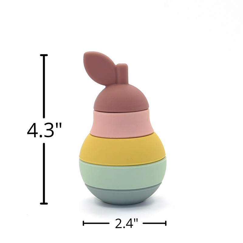 silicone pear stacker toy